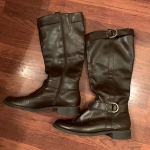 Aerosols Wide Calf Dark Brown Boots